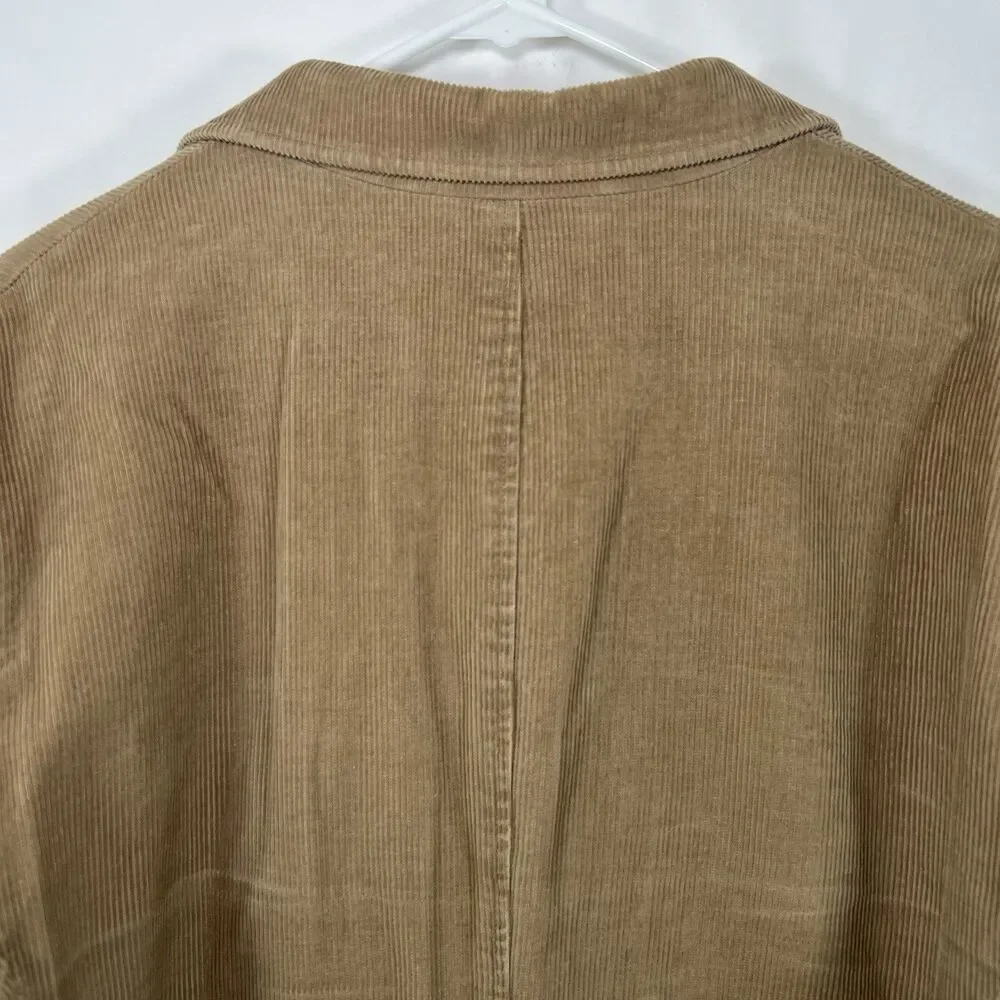 Banana Republic Corduroy Blazer Mens Size Large Tan Brown Three Button Lined